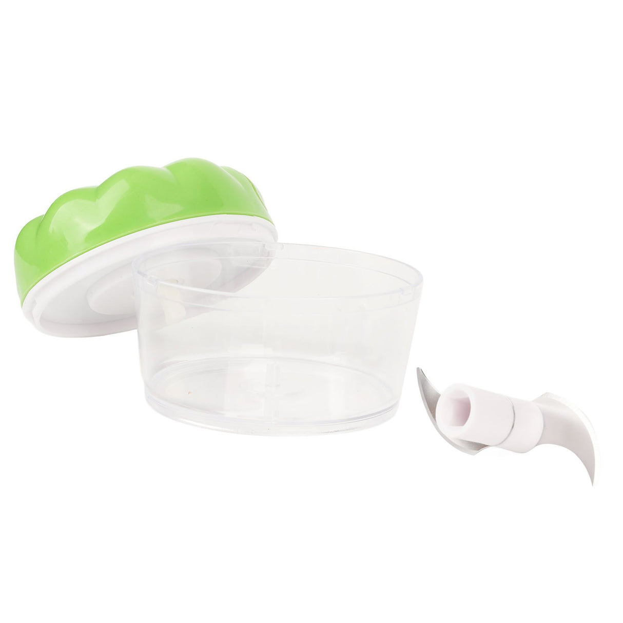 Garlic Chopper Manual Mini Safe Multipurpose Transparent Garlic Mincer with Drawstring for Kitchen Green