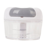 Garlic Chopper Manual Mini Safe Multipurpose Transparent Garlic Mincer with Drawstring for Kitchen White - Side View