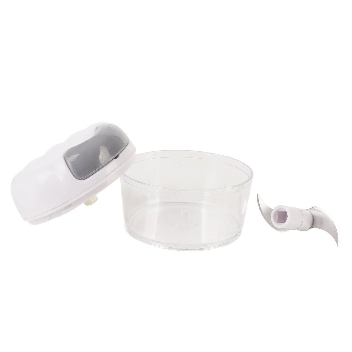 Garlic Chopper Manual Mini Safe Multipurpose Transparent Garlic Mincer with Drawstring for Kitchen White