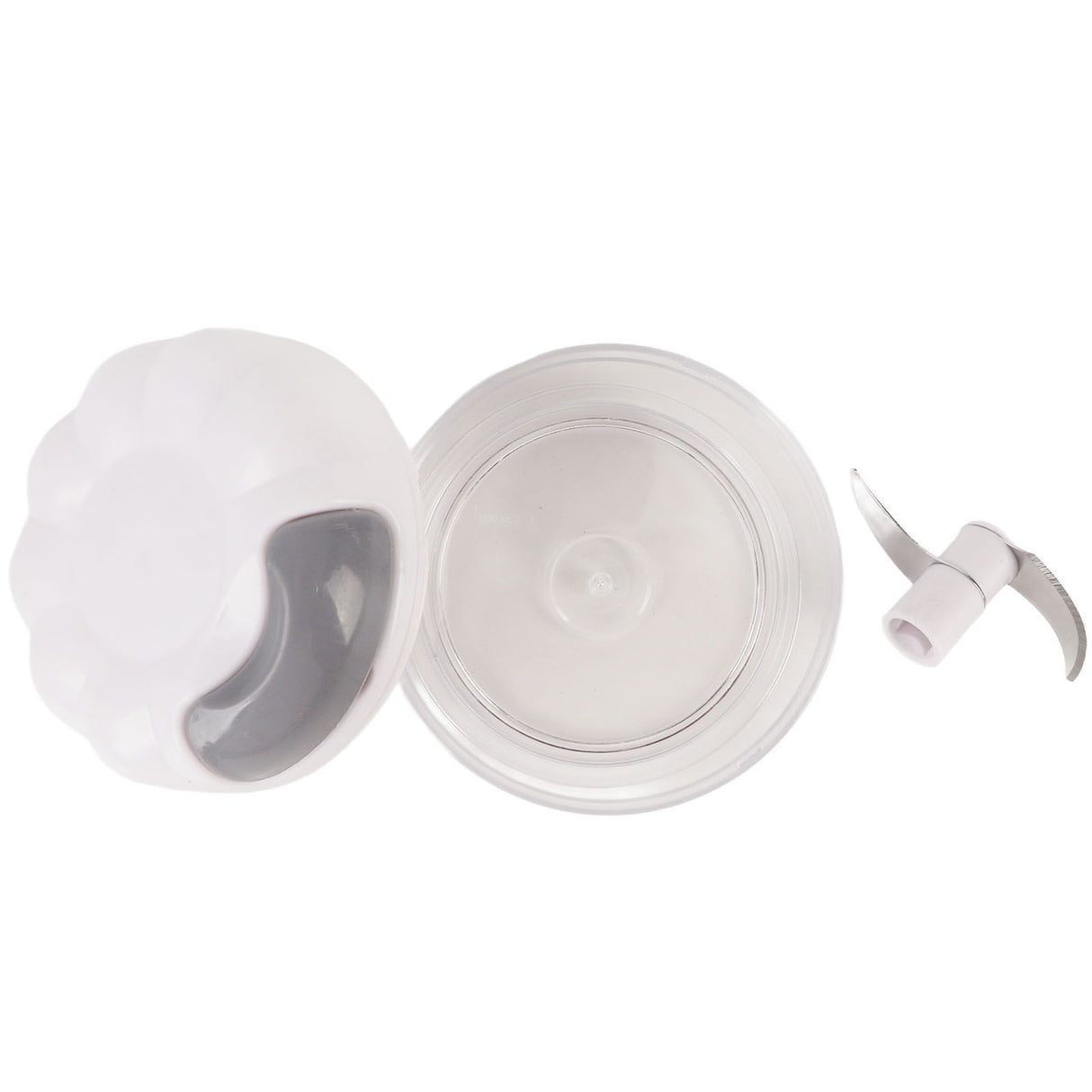 Garlic Chopper Manual Mini Safe Multipurpose Transparent Garlic Mincer with Drawstring for Kitchen White