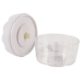 Garlic Chopper Manual Mini Safe Multipurpose Transparent Garlic Mincer with Drawstring for Kitchen White - Close-Up Angle