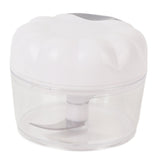 Garlic Chopper Manual Mini Safe Multipurpose Transparent Garlic Mincer with Drawstring for Kitchen White - Low Angle