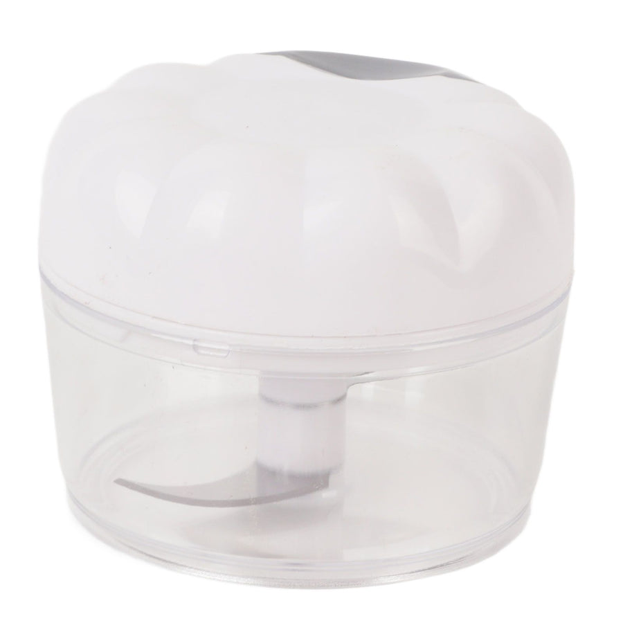Garlic Chopper Manual Mini Safe Multipurpose Transparent Garlic Mincer with Drawstring for Kitchen White