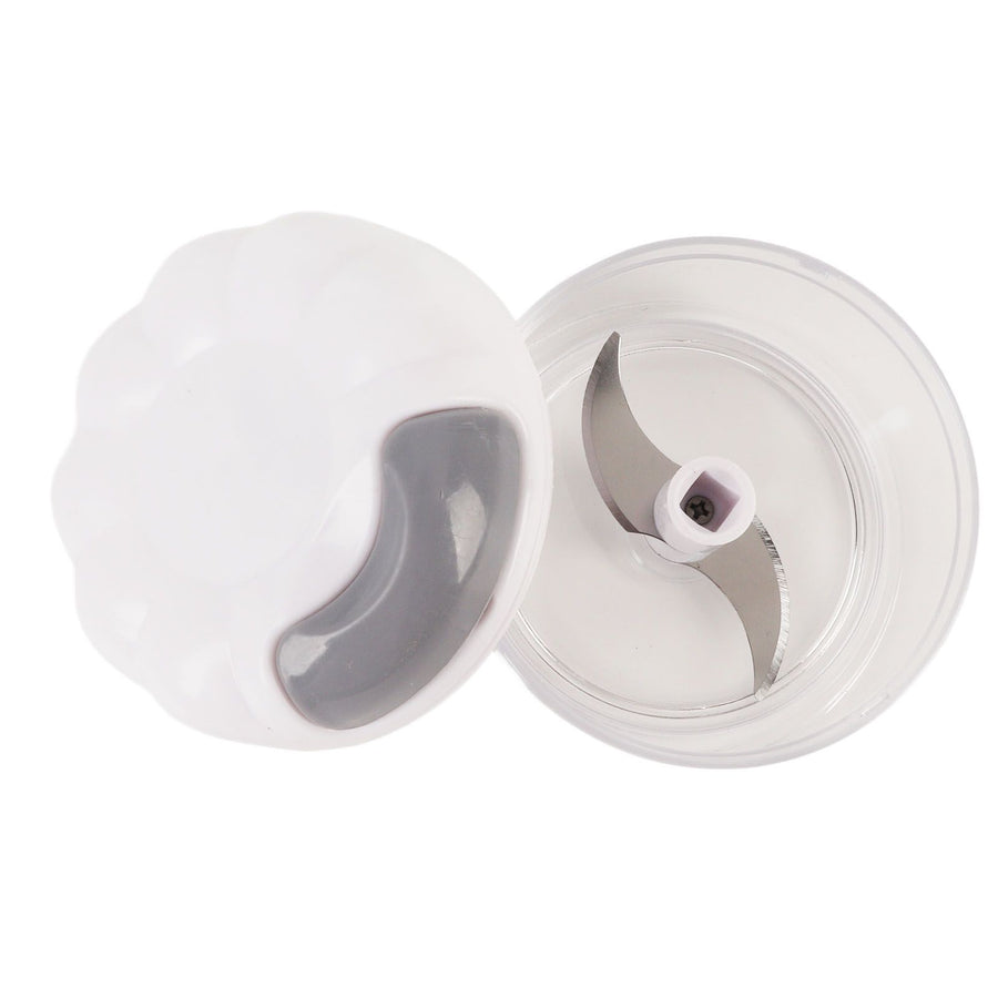 Garlic Chopper Manual Mini Safe Multipurpose Transparent Garlic Mincer with Drawstring for Kitchen White