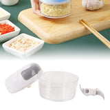 Garlic Chopper Manual Mini Safe Multipurpose Transparent Garlic Mincer with Drawstring for Kitchen White - Extra Image