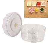 Garlic Chopper Manual Mini Safe Multipurpose Transparent Garlic Mincer with Drawstring for Kitchen White