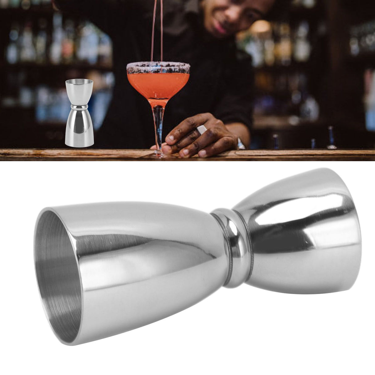 Stainless Steel Bar Jigger Accurate Rustproof Elegant Bell Shaped Measuring Oz Cup Bar Tool for Bars and Homes