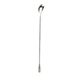 Cocktail Drink Swizzle Stick Fine Thread Stainless Steel Drink Stirrers with Long Handle for Home Bar Restaurant - Front View