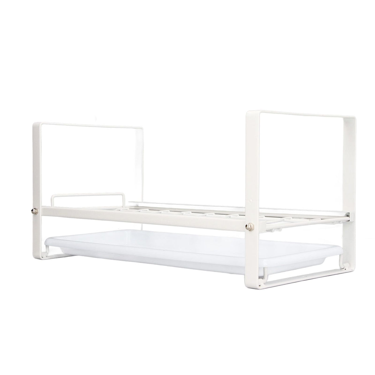 Kitchen Cabinet Storage Shelf Rack Bowls Dishes Plates Drainboard Holder Rustproof Nonslip for Counter Cupboard Pantry White
