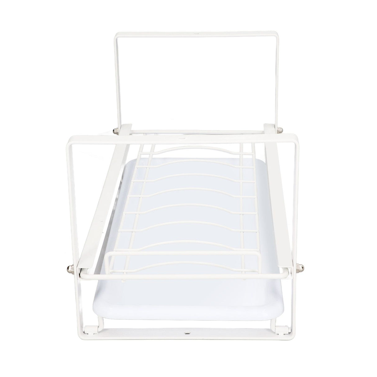 Kitchen Cabinet Storage Shelf Rack Bowls Dishes Plates Drainboard Holder Rustproof Nonslip for Counter Cupboard Pantry White