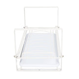 Kitchen Cabinet Storage Shelf Rack Bowls Dishes Plates Drainboard Holder Rustproof Nonslip for Counter Cupboard Pantry White - Extra Image