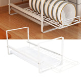 Kitchen Cabinet Storage Shelf Rack Bowls Dishes Plates Drainboard Holder Rustproof Nonslip for Counter Cupboard Pantry White