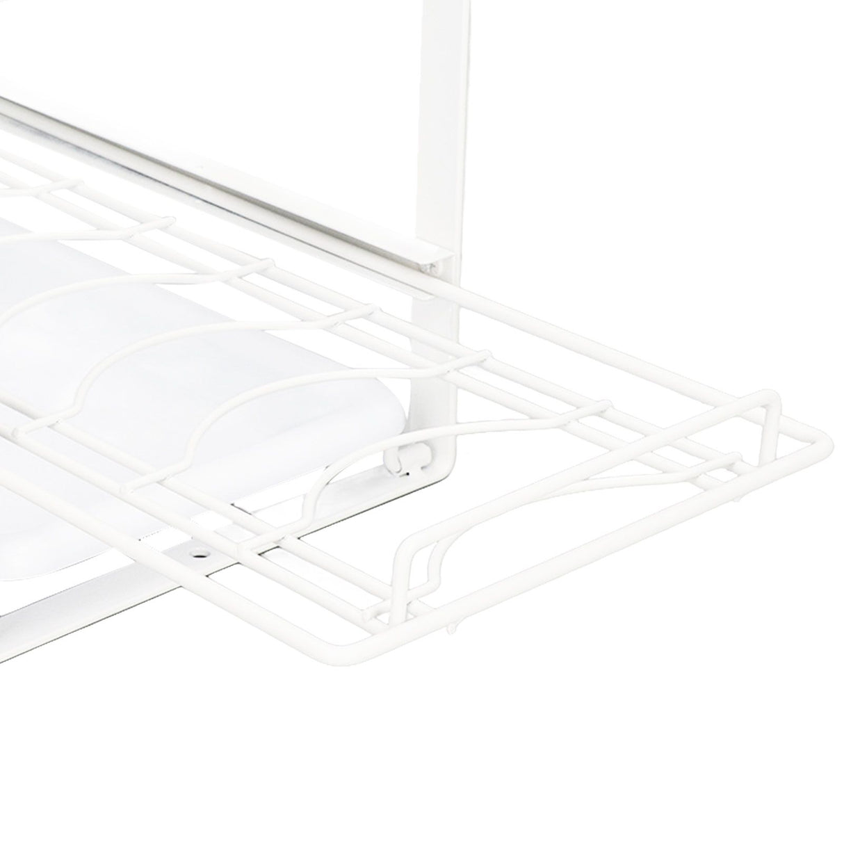 Kitchen Cabinet Storage Shelf Rack Bowls Dishes Plates Drainboard Holder Rustproof Nonslip for Counter Cupboard Pantry White