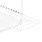 Kitchen Cabinet Storage Shelf Rack Bowls Dishes Plates Drainboard Holder Rustproof Nonslip for Counter Cupboard Pantry White - Extra Image