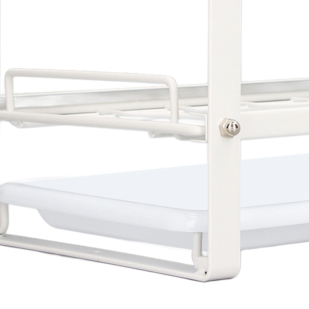 Kitchen Cabinet Storage Shelf Rack Bowls Dishes Plates Drainboard Holder Rustproof Nonslip for Counter Cupboard Pantry White