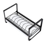 Kitchen Cabinet Storage Shelf Rack Bowls Dishes Plates Drainboard Holder Rustproof Nonslip for Counter Cupboard Pantry Black