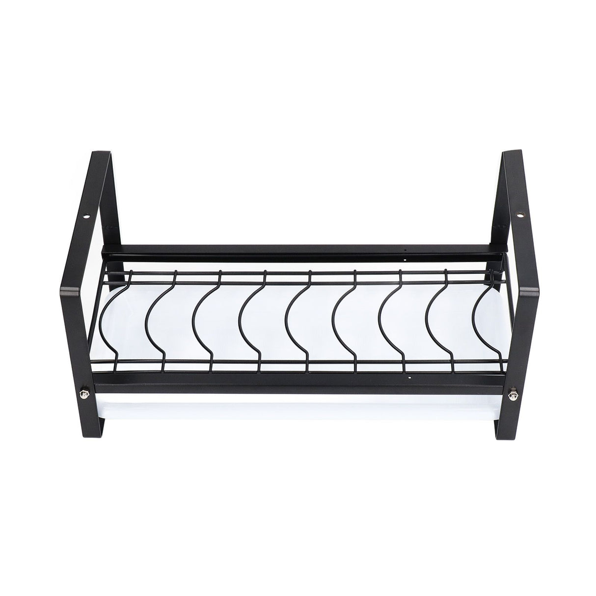 Kitchen Cabinet Storage Shelf Rack Bowls Dishes Plates Drainboard Holder Rustproof Nonslip for Counter Cupboard Pantry Black