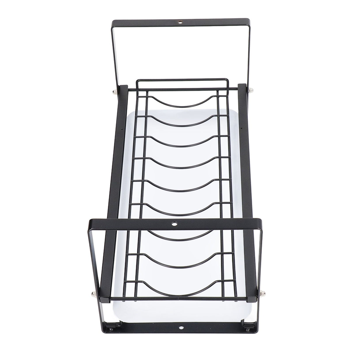 Kitchen Cabinet Storage Shelf Rack Bowls Dishes Plates Drainboard Holder Rustproof Nonslip for Counter Cupboard Pantry Black