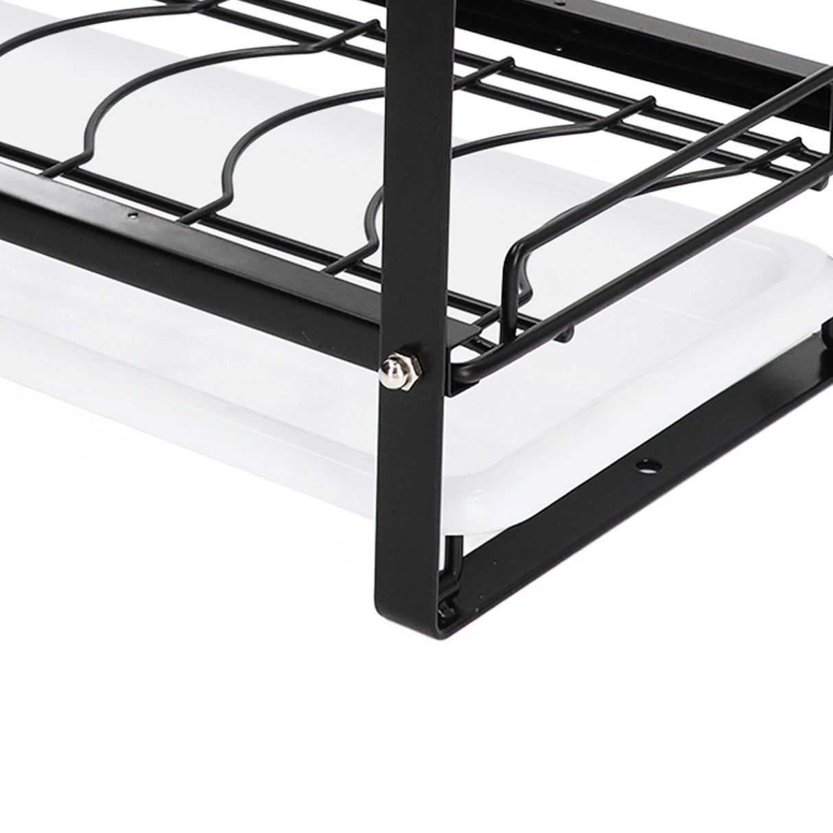 Kitchen Cabinet Storage Shelf Rack Bowls Dishes Plates Drainboard Holder Rustproof Nonslip for Counter Cupboard Pantry Black
