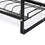 Kitchen Cabinet Storage Shelf Rack Bowls Dishes Plates Drainboard Holder Rustproof Nonslip for Counter Cupboard Pantry Black - Extra Image