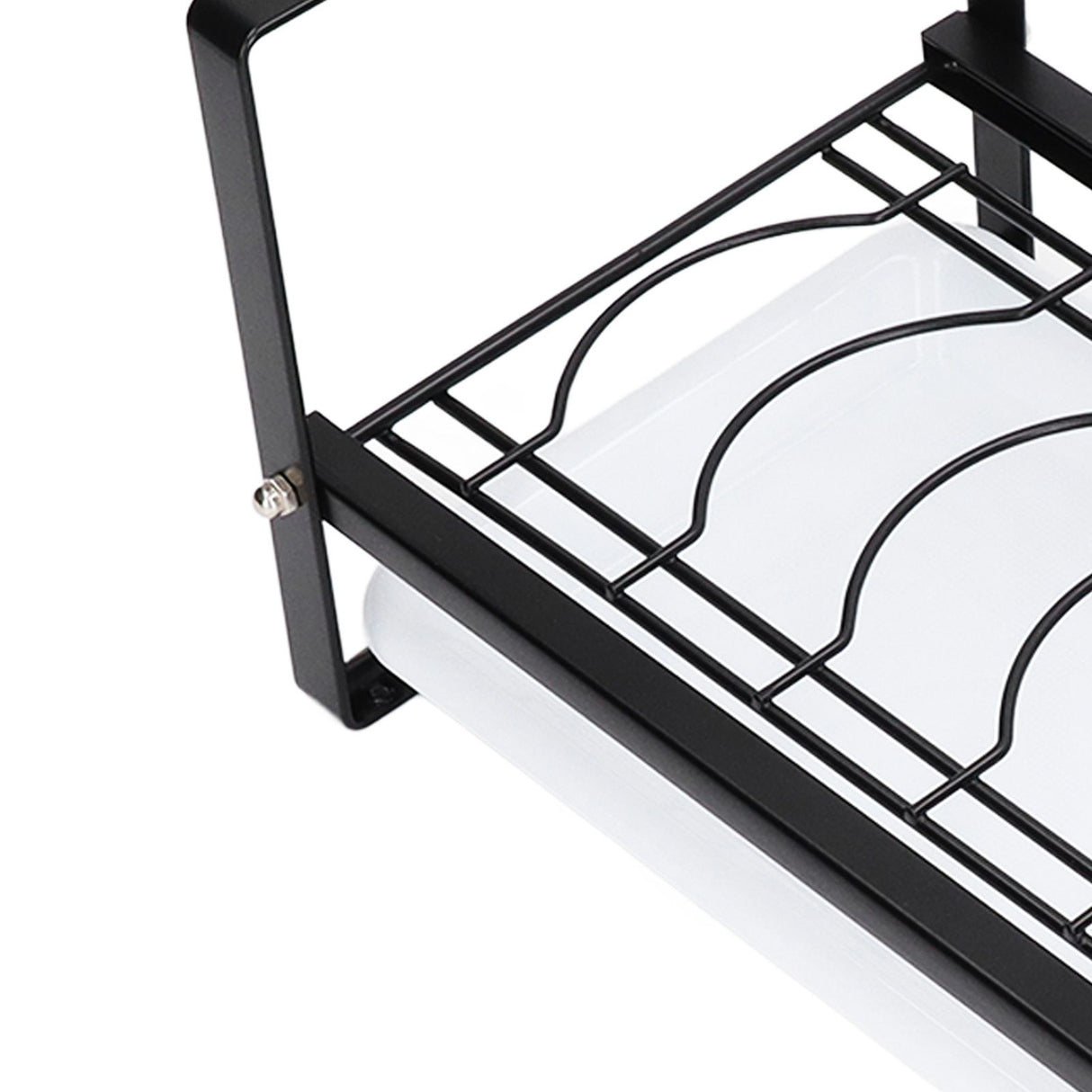 Kitchen Cabinet Storage Shelf Rack Bowls Dishes Plates Drainboard Holder Rustproof Nonslip for Counter Cupboard Pantry Black