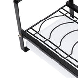 Kitchen Cabinet Storage Shelf Rack Bowls Dishes Plates Drainboard Holder Rustproof Nonslip for Counter Cupboard Pantry Black