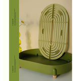 Tea Tray Simple Double Layer Pure Color Uniform Draining Holes Detachable Design Plastic Tea Tray Serving Green - Extra Image