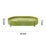 Tea Tray Simple Double Layer Pure Color Uniform Draining Holes Detachable Design Plastic Tea Tray Serving Green - Extra Image