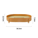 Tea Tray Simple Double Layer Pure Color Uniform Draining Holes Detachable Design Plastic Tea Tray Serving Brown - 45-Degree Angle
