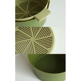 Drain Colander Double Layer Detachable Increased Deepened Capacity Plastic Colander Strainer Set for Kitchen Green Small - 45-Degree Angle