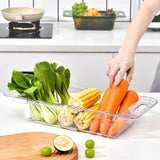 Over The Sink Strainer Retractable Design Transparent Fast Draining Durable PET Sink Colander Transparent Strainer with Retractable Design - Top-Down View