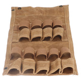 Spice Bottle Bag Foldable Portable Canvas Outdoor Seasoning Jar Holder for Camping Barbecue Picnic Khaki - Front View