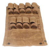 Spice Bottle Bag Foldable Portable Canvas Outdoor Seasoning Jar Holder for Camping Barbecue Picnic Khaki