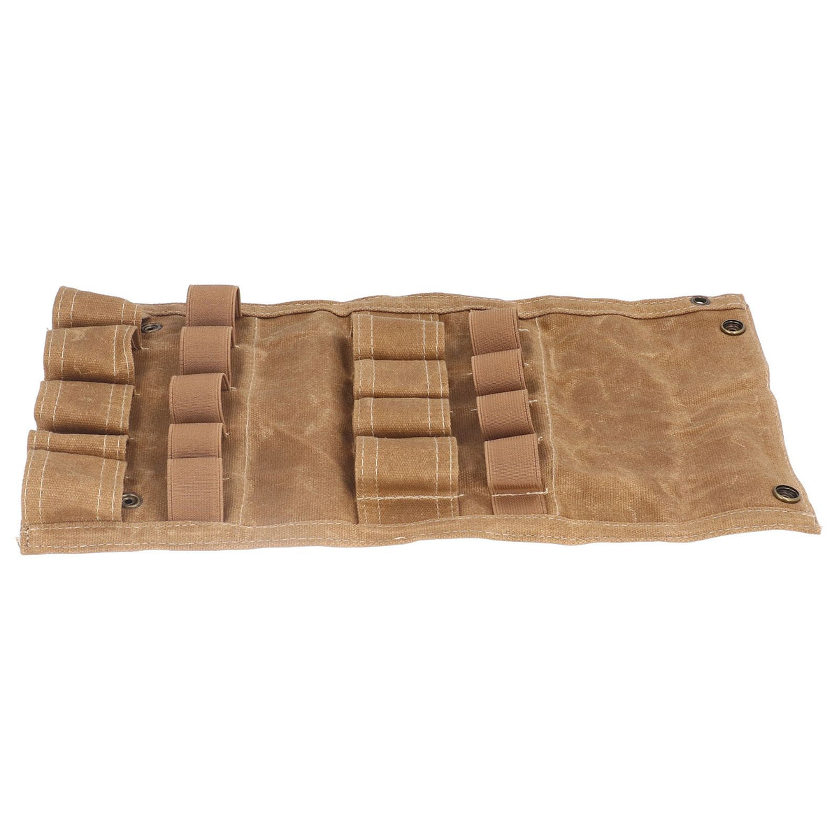 Spice Bottle Bag Foldable Portable Canvas Outdoor Seasoning Jar Holder for Camping Barbecue Picnic Khaki