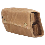 Spice Bottle Bag Foldable Portable Canvas Outdoor Seasoning Jar Holder for Camping Barbecue Picnic Khaki - Low Angle