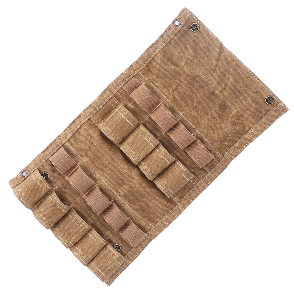 Spice Bottle Bag Foldable Portable Canvas Outdoor Seasoning Jar Holder for Camping Barbecue Picnic Khaki