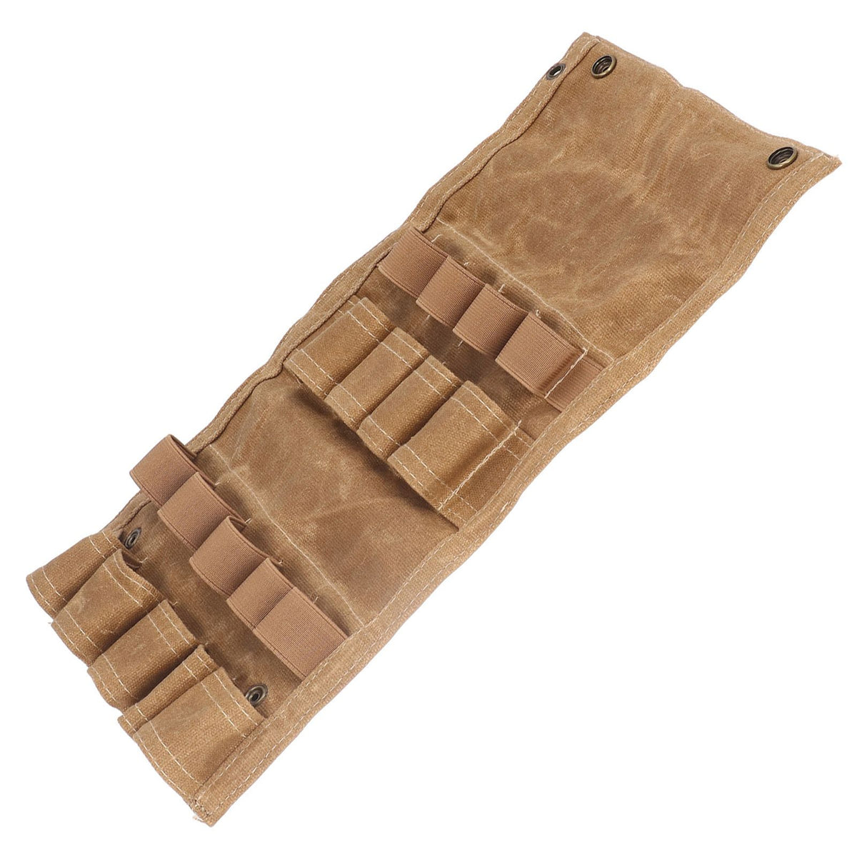 Spice Bottle Bag Foldable Portable Canvas Outdoor Seasoning Jar Holder for Camping Barbecue Picnic Khaki