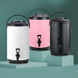 Insulated Hot and Cold Beverage Dispenser Bucket Stainless Steel Beverage Dispenser with Spigot for Milk Tea 8L Pink