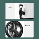 Insulated Hot and Cold Beverage Dispenser Bucket Stainless Steel Beverage Dispenser with Spigot for Milk Tea 8L Steel Color (Black Cover) - Side View