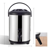 Insulated Hot and Cold Beverage Dispenser Bucket Stainless Steel Beverage Dispenser with Spigot for Milk Tea 8L Steel Color (Black Cover) - Top-Down View