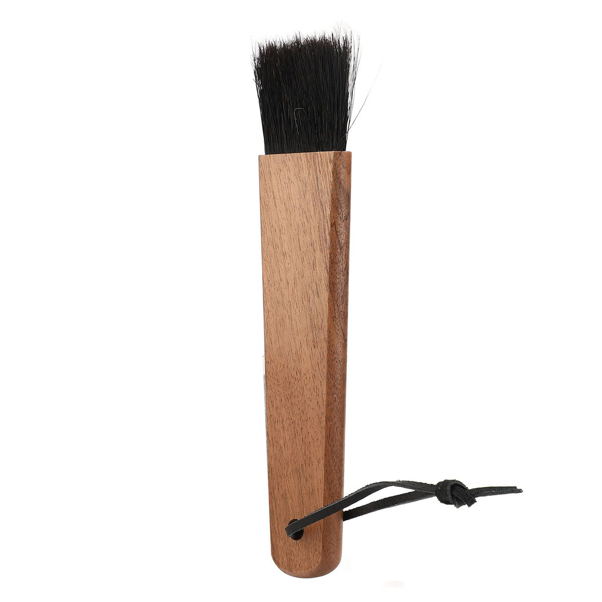 Coffee Grinder Brush Soft Bristles Long Handle Coffee Machine Cleaning Tool for Home Cafe Cups Mugs Walnut Wood Black Bristles