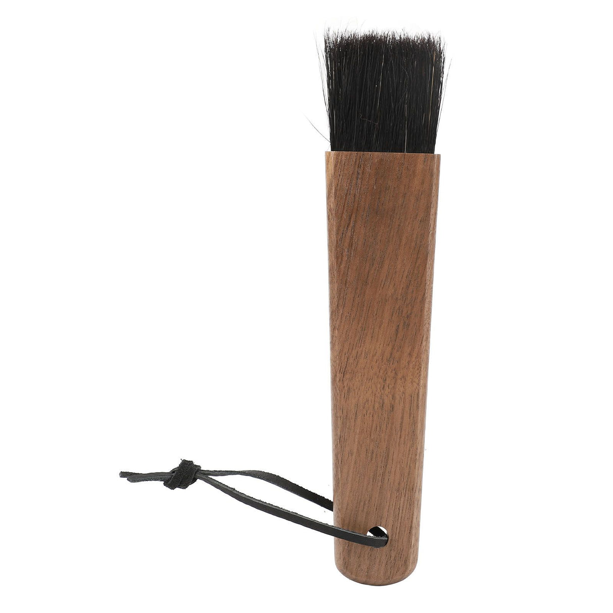 Coffee Grinder Brush Soft Bristles Long Handle Coffee Machine Cleaning Tool for Home Cafe Cups Mugs Walnut Wood Black Bristles