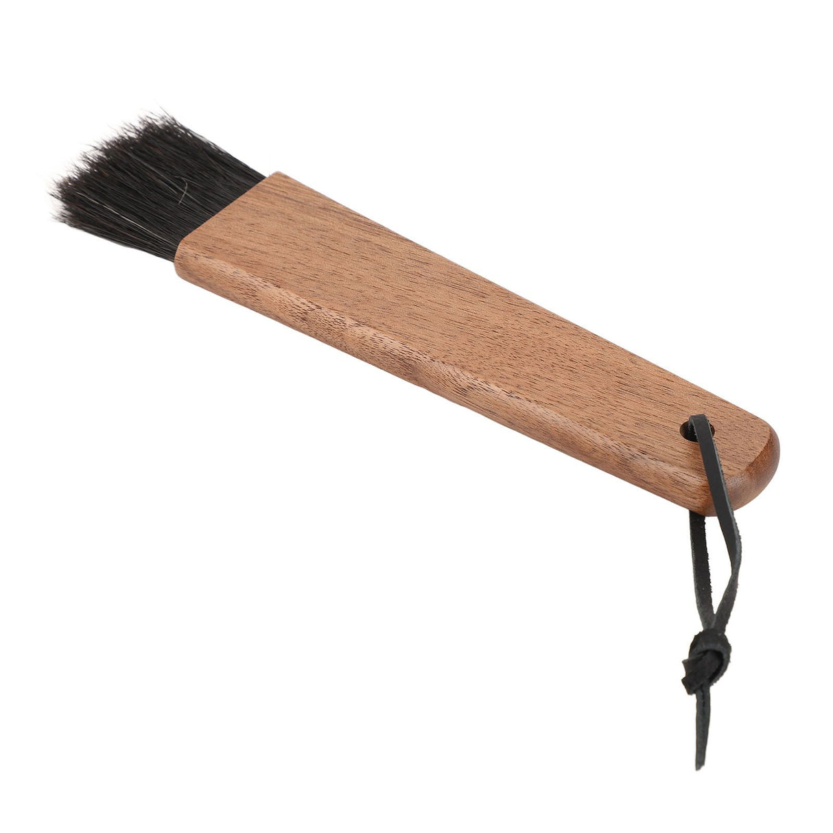Coffee Grinder Brush Soft Bristles Long Handle Coffee Machine Cleaning Tool for Home Cafe Cups Mugs Walnut Wood Black Bristles