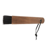 Coffee Grinder Brush Soft Bristles Long Handle Coffee Machine Cleaning Tool for Home Cafe Cups Mugs Walnut Wood Black Bristles - Low Angle