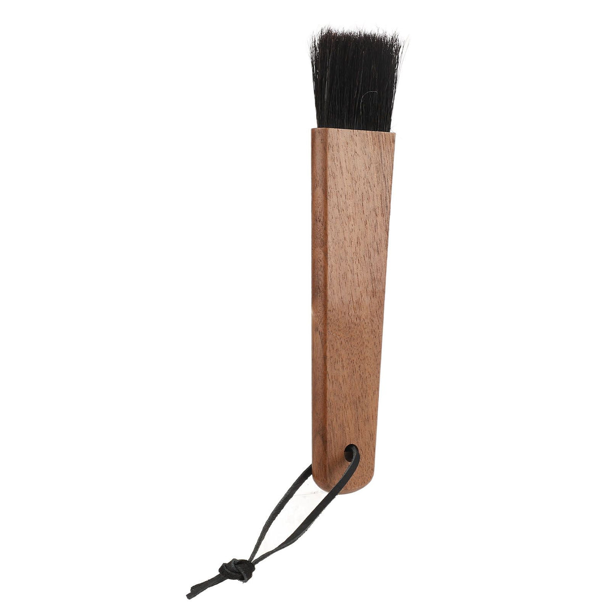 Coffee Grinder Brush Soft Bristles Long Handle Coffee Machine Cleaning Tool for Home Cafe Cups Mugs Walnut Wood Black Bristles