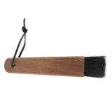 Coffee Grinder Brush Soft Bristles Long Handle Coffee Machine Cleaning Tool for Home Cafe Cups Mugs Walnut Wood Black Bristles - Extra Image