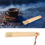Coffee Grinder Cleaning Brush Soft Bristles Ergonomic Quick Cleaning Coffee Brush with Wooden Handle for Home Cafe Beech, Bristle - Extra Image