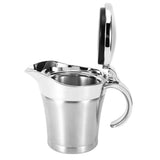 750ML Gravy Boat 304 Stainless Steel Sauce Jug Double Walled Steak Sauce Pot with Lid