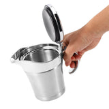 750ML Gravy Boat 304 Stainless Steel Sauce Jug Double Walled Steak Sauce Pot with Lid