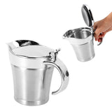 750ML Gravy Boat 304 Stainless Steel Sauce Jug Double Walled Steak Sauce Pot with Lid
